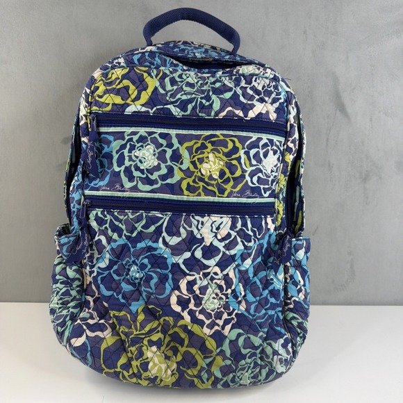 Vera Bradley Handbags - Vera Bradley Backpack Blue Green Floral Quilted Campus School Travel Bag